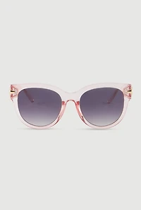 Womens Side Detail Ombre Lens Sunglasses, Pink