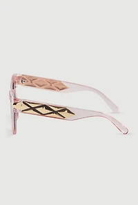 Womens Side Detail Ombre Lens Sunglasses, Pink