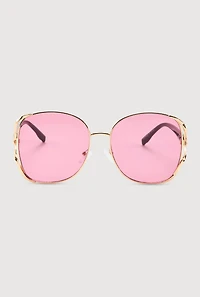 Womens Rhinestone Side Detail Oversized Sunglasses, Multi