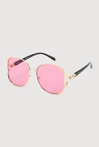 Womens Rhinestone Side Detail Oversized Sunglasses, Multi