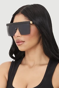 Womens Cut Out Arm Shield Sunglasses,