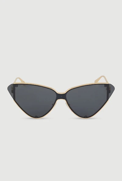 Metallic Frame Cat Eye Sunglasses
