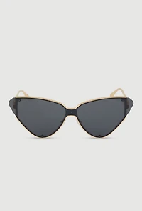 Metallic Frame Cat Eye Sunglasses