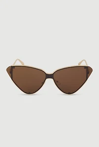 Metallic Frame Cat Eye Sunglasses