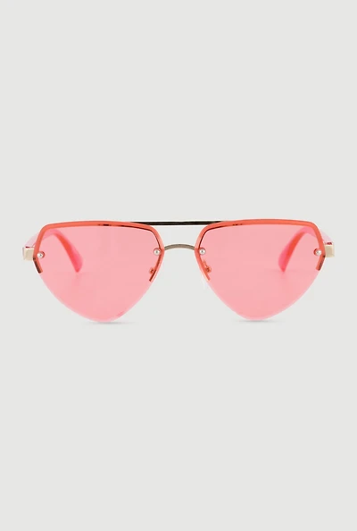Rimless Geometric Aviator Sunglasses