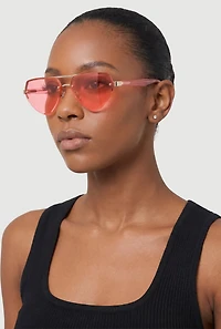 Rimless Geometric Aviator Sunglasses
