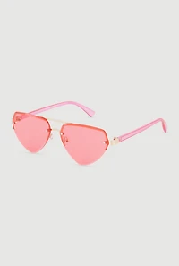 Rimless Geometric Aviator Sunglasses