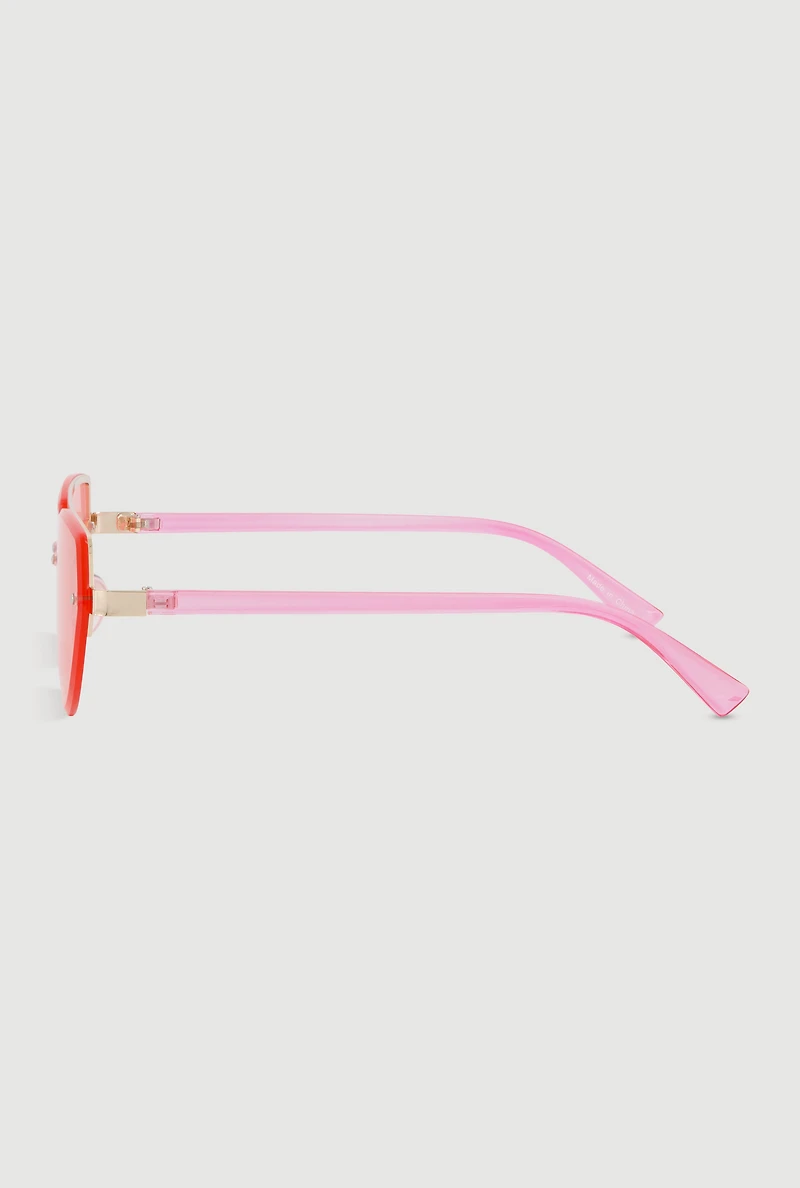 Rimless Geometric Aviator Sunglasses