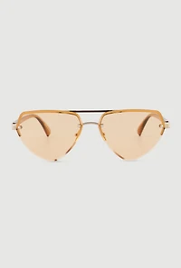 Rimless Geometric Aviator Sunglasses