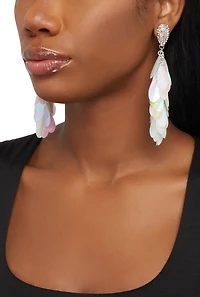 Rhinestone Sequin Drop Earrings