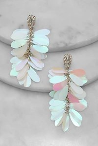 Rhinestone Sequin Drop Earrings