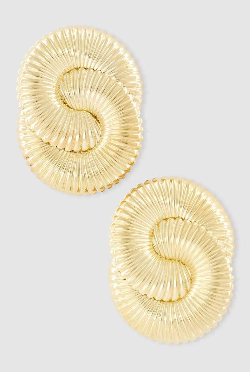 Metallic Textured Sculptural Statement Earrings