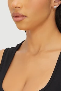 Cubic Zirconia Shaped Stud Earrings Set of 9