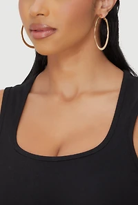 Womens Metallic Assorted Hoop and Stud Earrings Set of 9, Gold