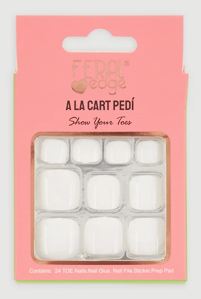 Solid Press On Pedicure Toenails