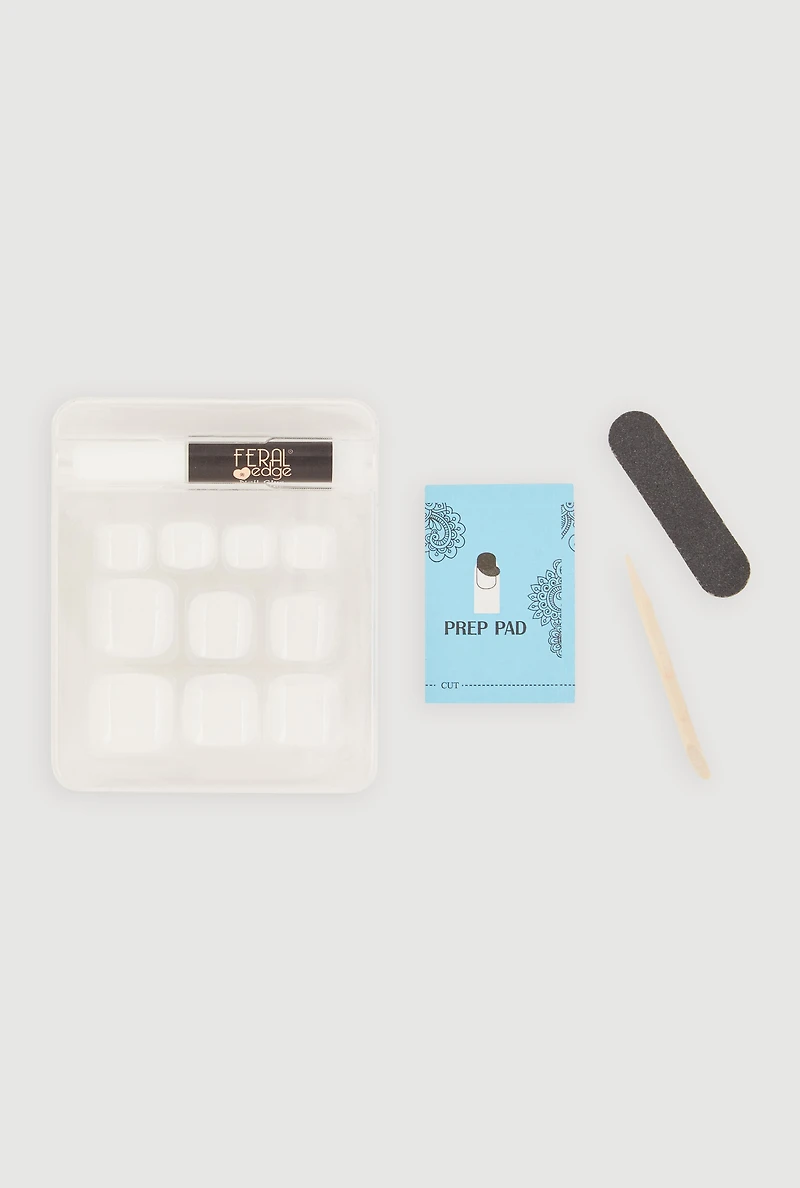 Solid Press On Pedicure Toenails