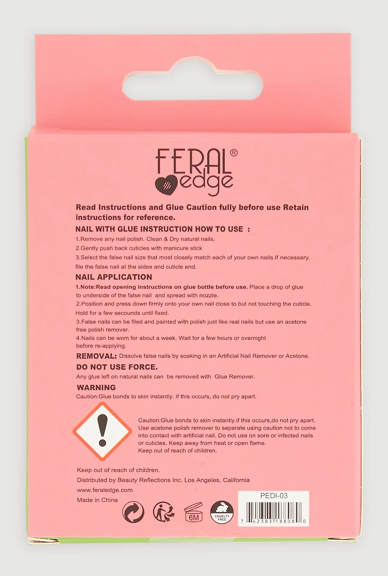 Solid Press On Pedicure Toenails