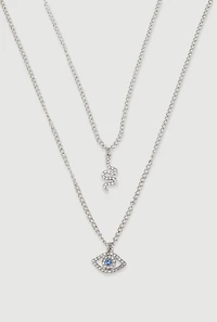 Snake and Evil Eye Layered Necklace