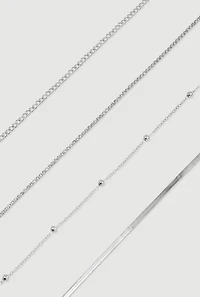 Assorted Rhinestone Metallic Anklets Set of 4