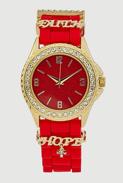 Hope Rhinestone Charm Analog Watch