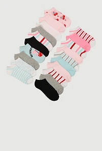 Assorted Patterned No Show Socks 20 Pack Size 9-11