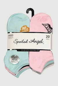 Assorted No Show Socks 20 Pack 4-10