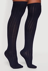 Pointelle Over the Knee Socks Size 9-11