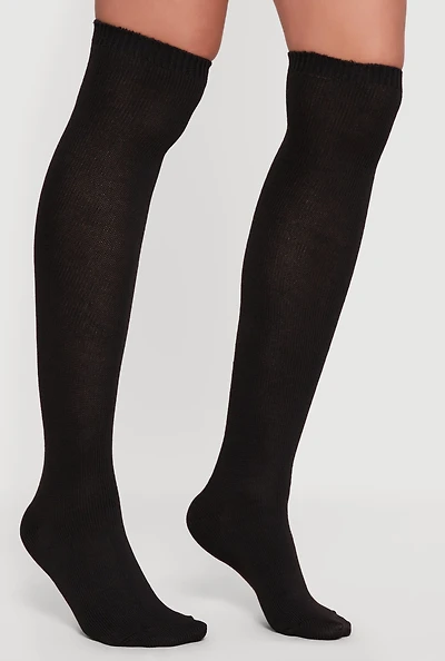 Solid Over the Knee Socks Size 9-11