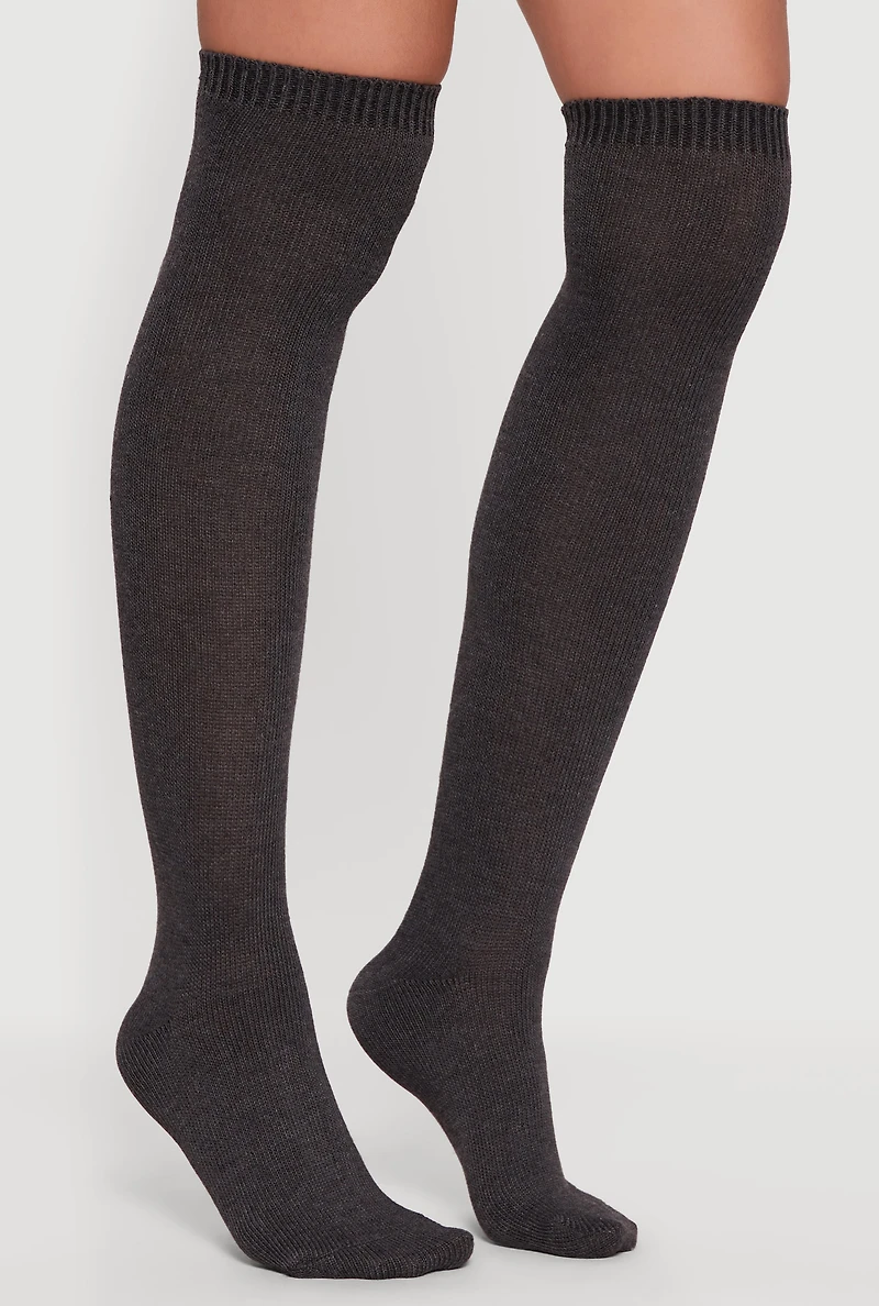 Solid Over the Knee Socks Size 9-11