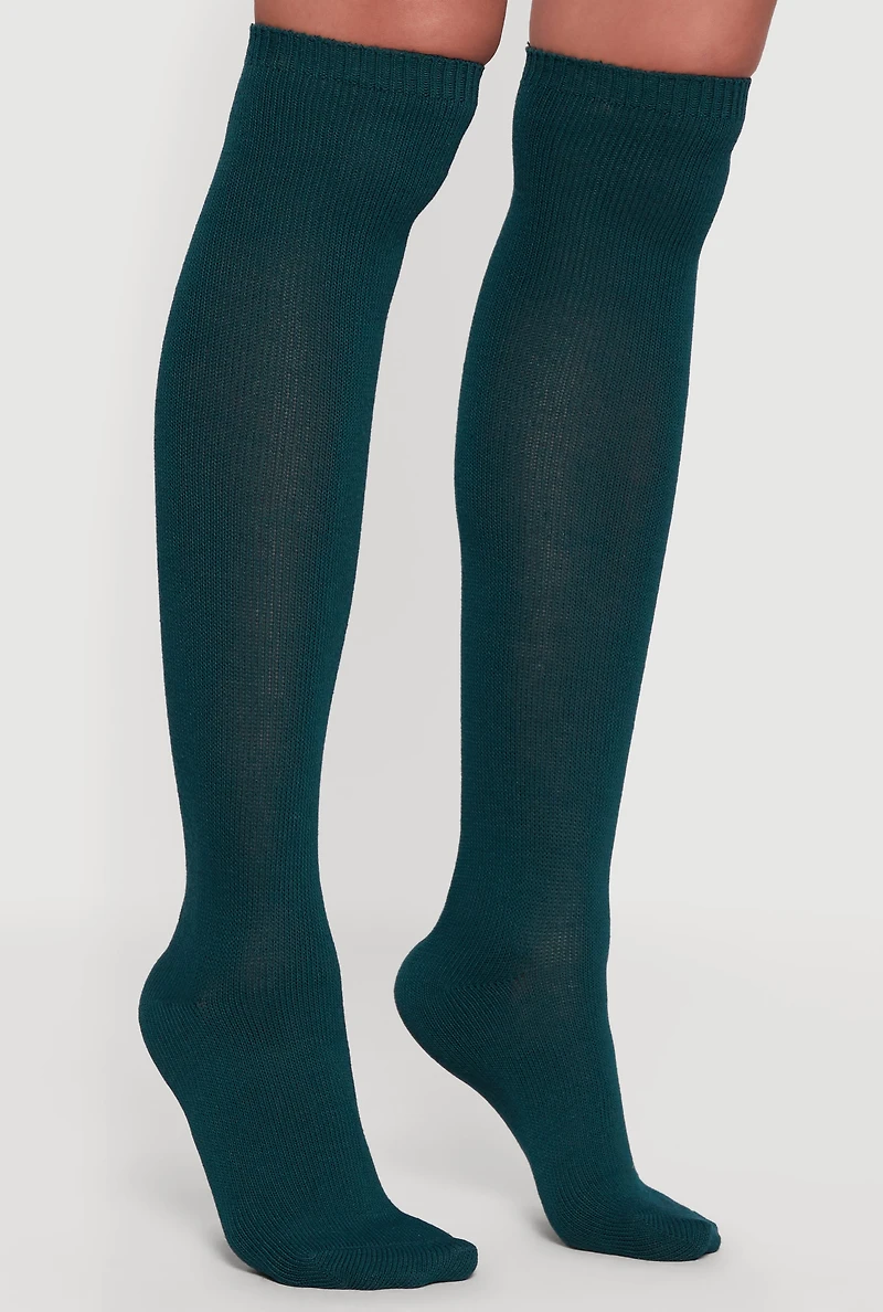 Solid Over the Knee Socks Size 9-11