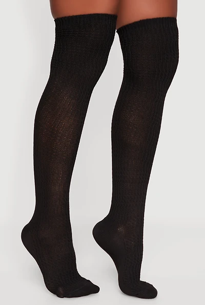 Rib Knit Over the Knee Socks Size 9-11