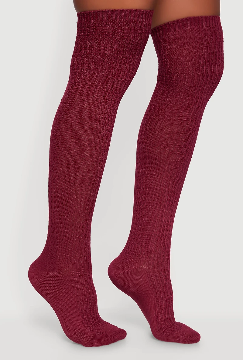 Rib Knit Over the Knee Socks Size 9-11