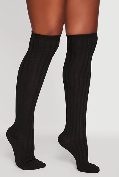 Ribbed Knit Over the Knee Socks Size 9-11