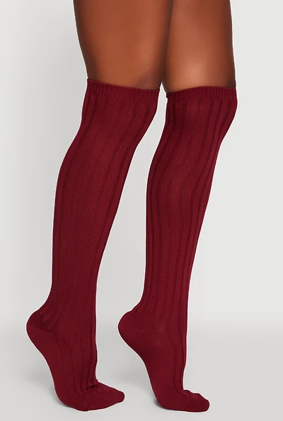 Ribbed Knit Over the Knee Socks Size 9-11