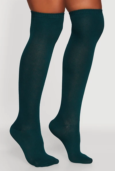 Womens Over the Knee Socks Size 9-11, Green