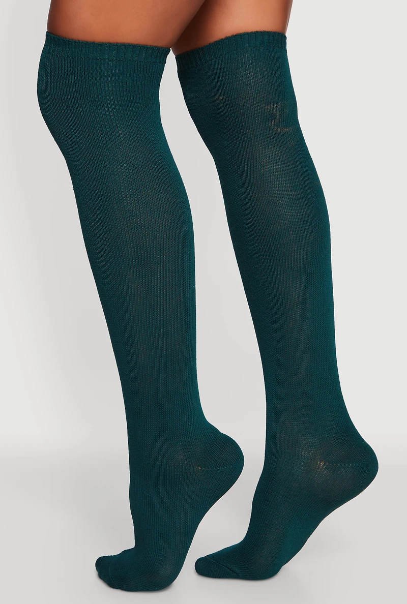 Womens Over the Knee Socks Size 9-11, Green
