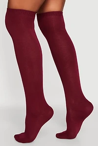 Womens Over the Knee Socks Size 9-11, Burgundy