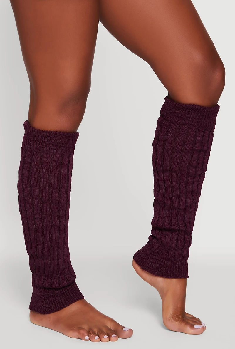 Womens Ribbed Knit Leg Warmers,