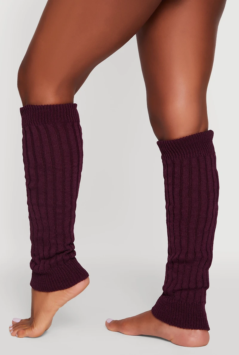 Womens Ribbed Knit Leg Warmers,