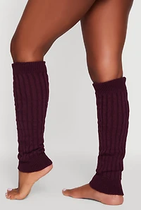 Womens Ribbed Knit Leg Warmers,
