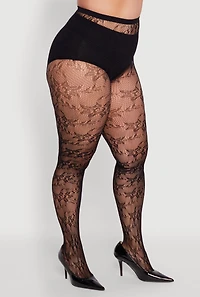 Plus Size Assorted Patterned High Waisted Tights