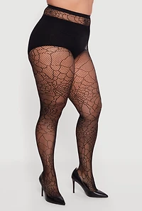 Plus Assorted Pattern Fishnet Tights