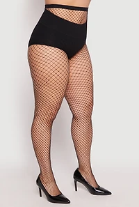 Plus Assorted Pattern Fishnet Tights
