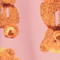 Rib Knit Teddy Bear Pajama Bralette and Shorts with Robe