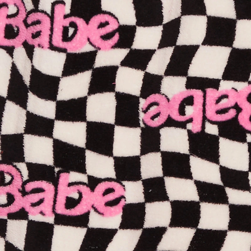 Patterned Plush Shower Wrap with Scrunchie