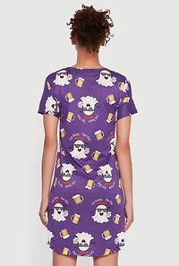 Womens I Am Here For The Boos Graphic Sleepshirt, Purple, Size S