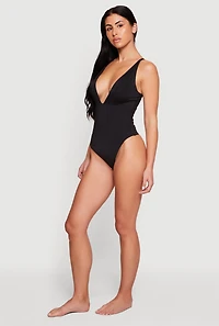 Plunge Convertible Strap Thong Shapewear Bodysuit