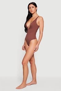 Plunge Neckline Thong Shapewear Bodysuit