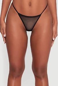 Womens Feather Trim Mesh Robe and Babydoll with G String, Black, Size L