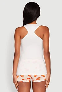 Womens Aperol Spritz Graphic Pajama Tank Top and Shorts, Multi, Size L